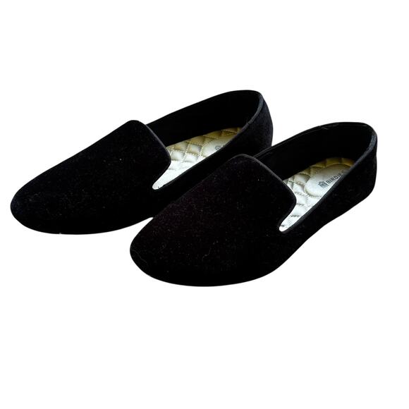 Birdies The Starling Velvet Flats Womens Black Slip On Quilted Footbed FLAW - Picture 11 of 11